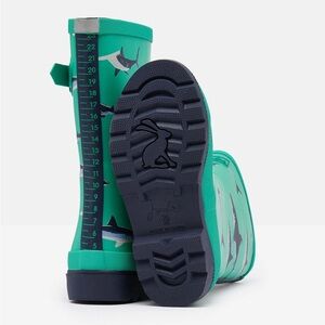 Joules Kids' Green Shark Print Rain Boots